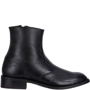 LIKE NEW LAREDO MENS LEATHER WESTERN HOXIE ZIP UP BOOT MENS SIZE 8.5 BLACK